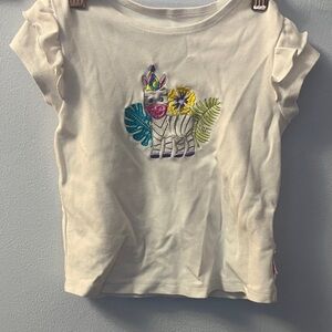 Kids Cream Zebra Print T-Shirt